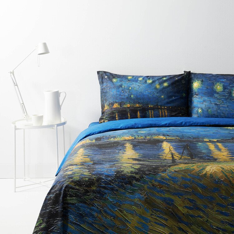 Image of COMPLETO LETTO COPRILETTO NOTTE STELLATA BLU